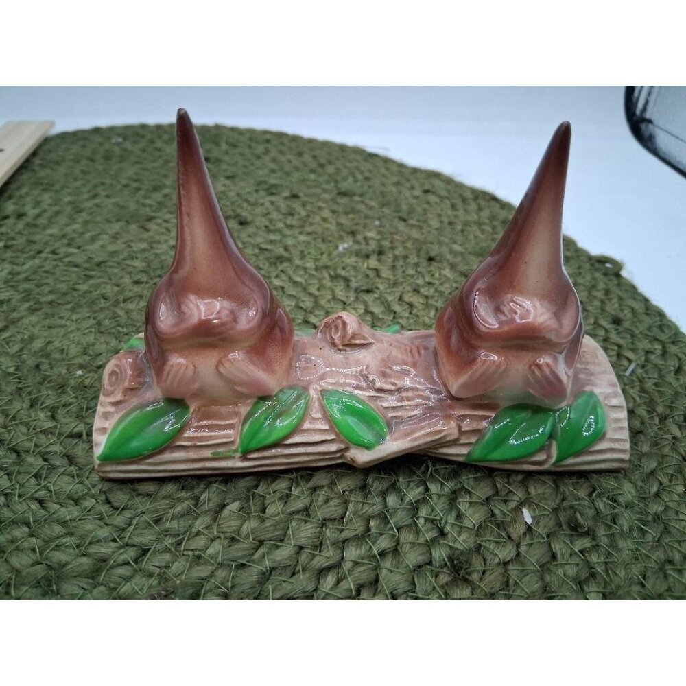 Napco #4782 Japan RARE Vintage Wood Elves